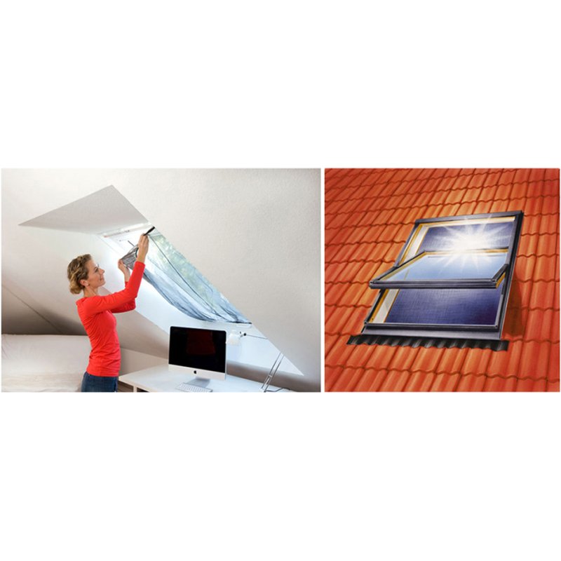 tesa insect mesh with sun protection for skylights, anthracite/metallic, reusable